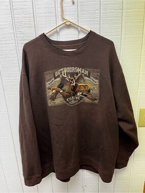 Vintage Croft & Barrow Men’s XL Brown Wildlife Crewneck Sweatshirt Outdoorsman